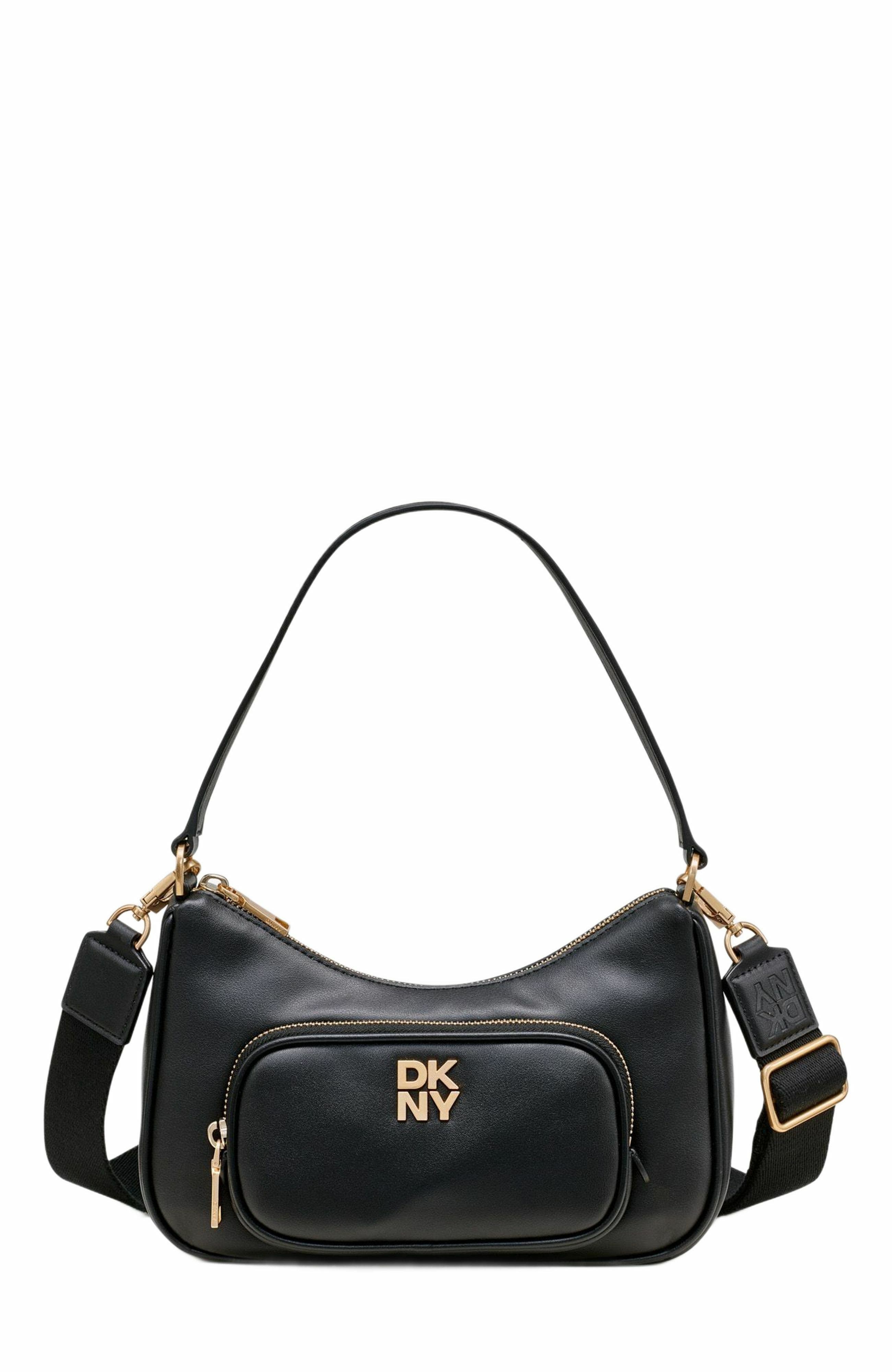 DKNY Philo Top-Zip Shoulder Bag, Main, color, Blk/Black