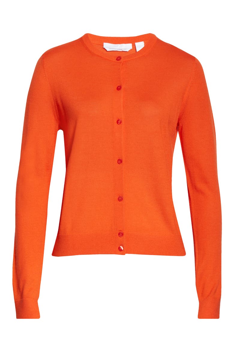 Fovetexa Wool Cardigan, Alternate, color, FIERY ORANGE