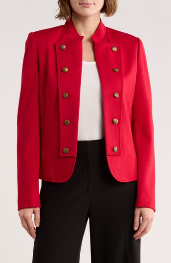 Gemma + Jane Military Band Jacket In Red