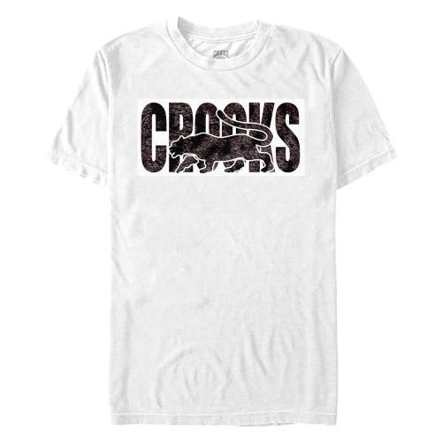 Crooks & Castles Tiger Fur White Print Graphic T-shirt In White