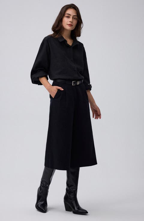 Wide Leg Culotte Shorts