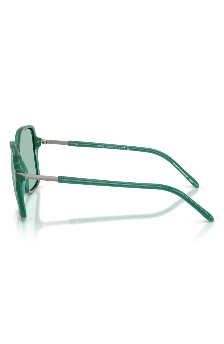 AX Armani Exchange 53mm Butterfly Sunglasses, Alternate, color, Shiny Opal Teal / Green