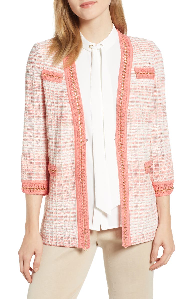 Ming Wang Stripe Knit Jacket, Main, color, 