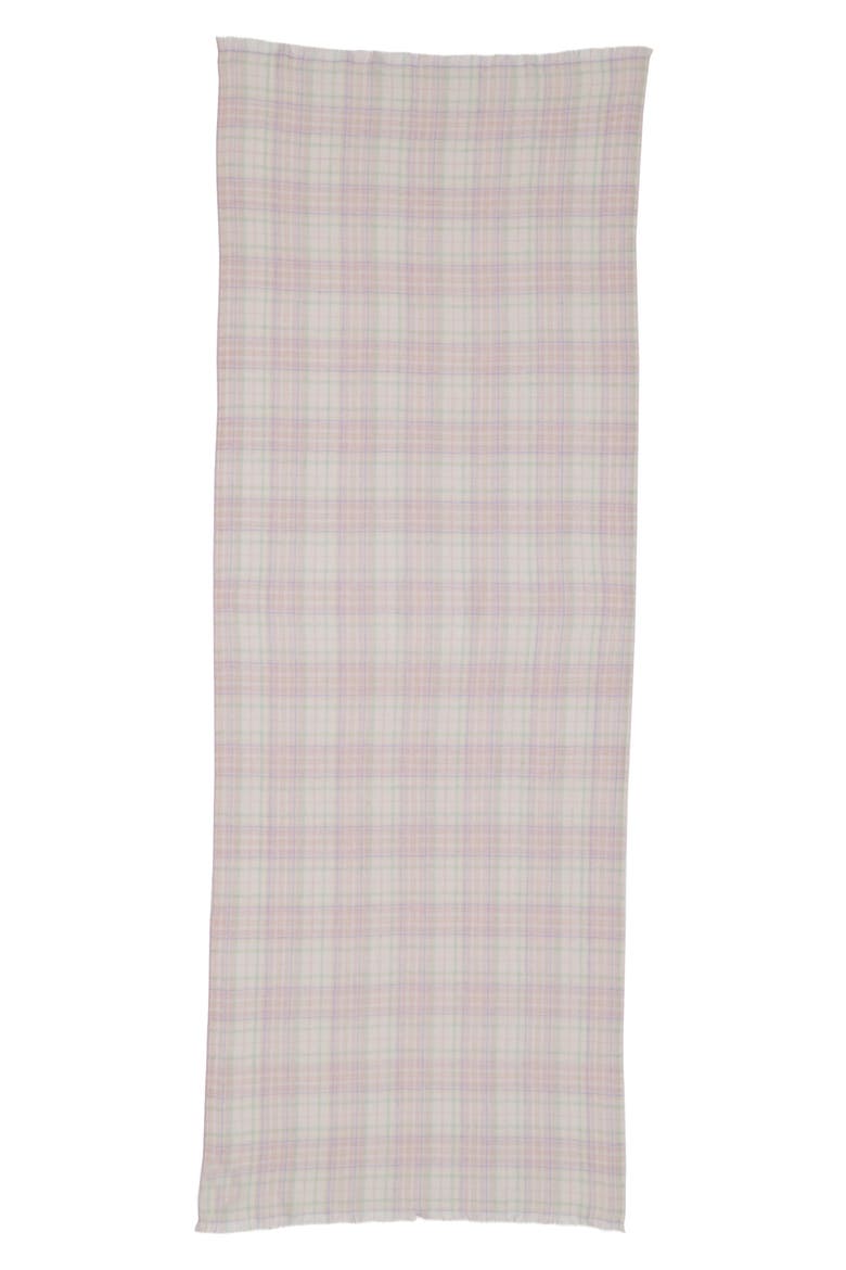 Kuzanne Check Wool & Cashmere Scarf, Main, color, LIGHT BLUE
