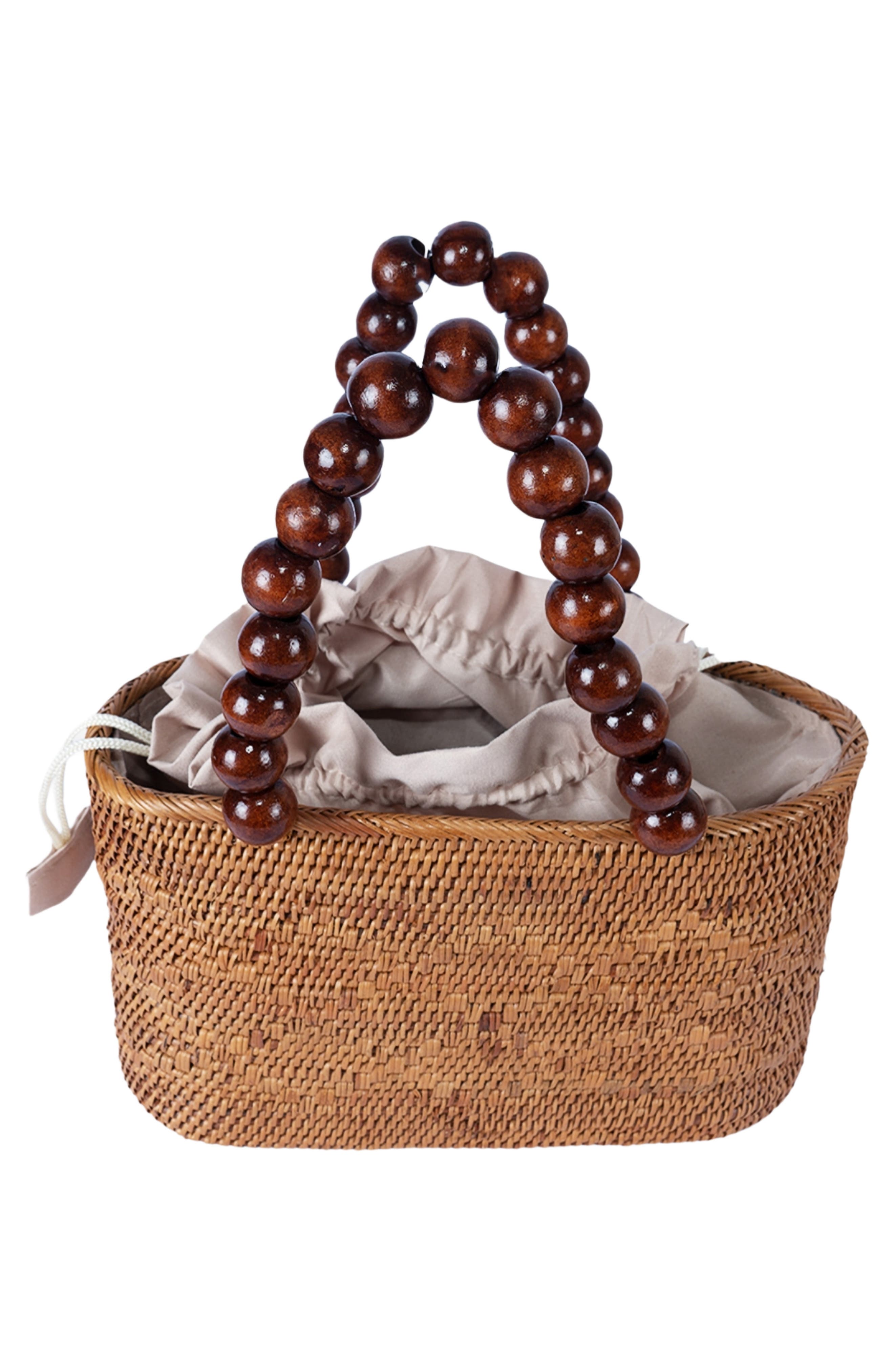 Tatia Bead Handle Bag, Alternate, color, NATURAL