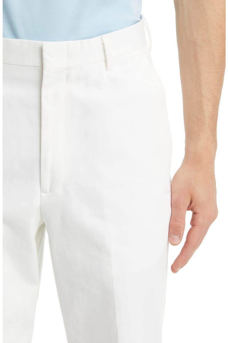 Flat Front Classic Fit Cotton Dress Pants, Alternate, color, WHITE