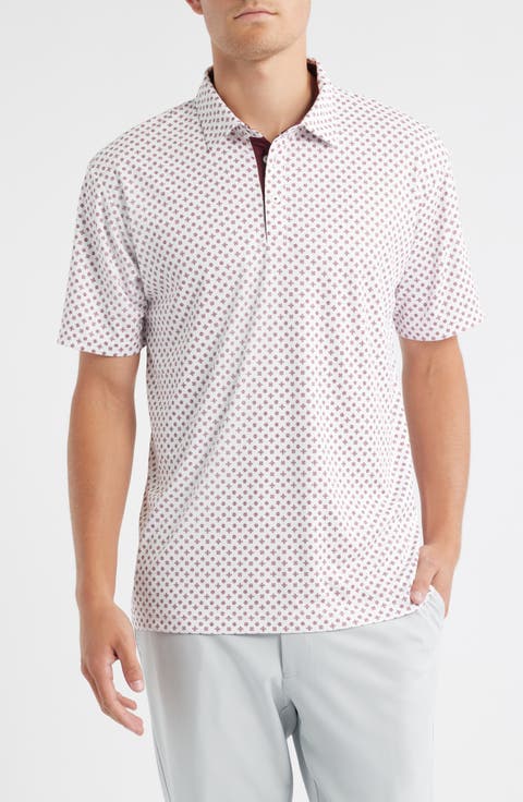 Hazelwood Modern Fit Foulard Print Performance Golf Polo