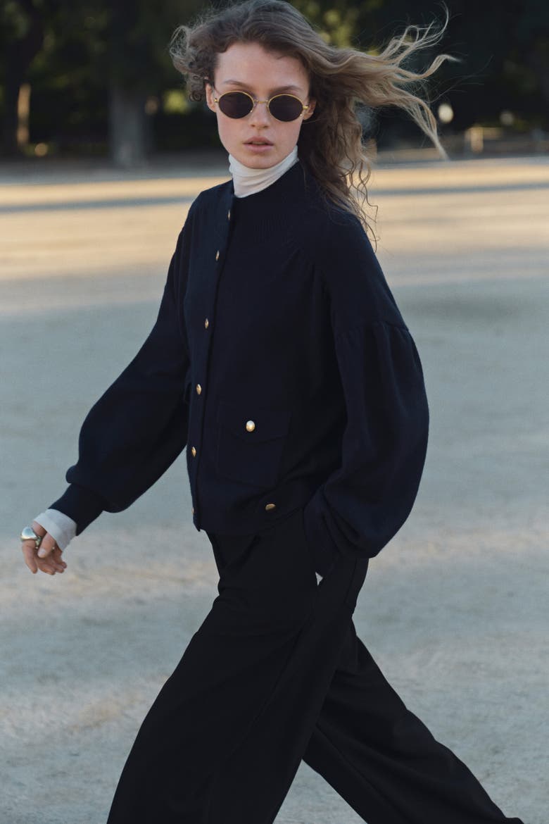 Oversized Cardigan, Alternate, color, Navy blue