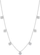 SUZY LEVIAN Cubic Zirconia Pavé Clover Station Necklace