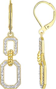 CANDELA JEWELRY Paper Clip Crystal Drop Earrings