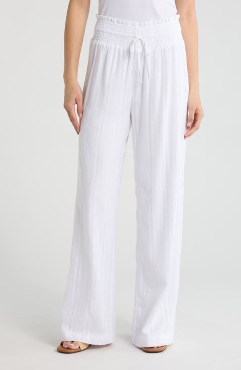 Meadow Embroidered Cotton Drawstring Pants
