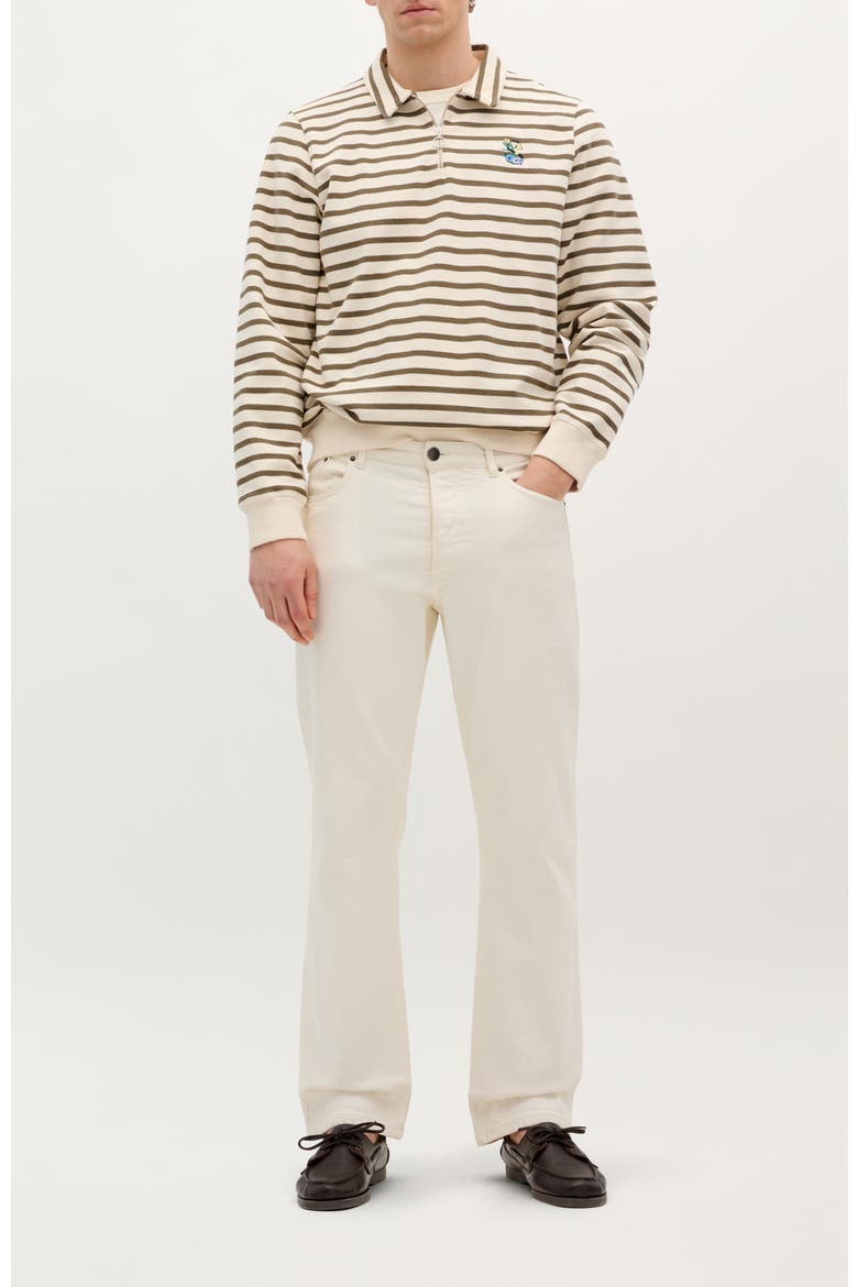 Stripes Zipper Sweater, Alternate, color, KHAKI