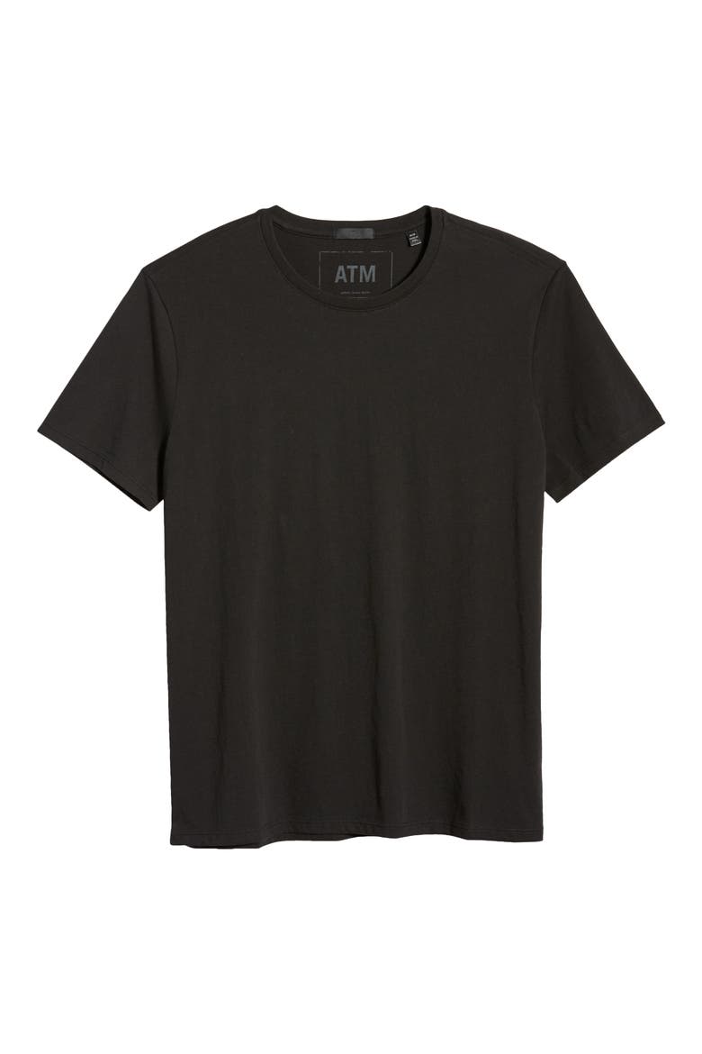Cotton Crewneck T-Shirt, Alternate, color, BLACK