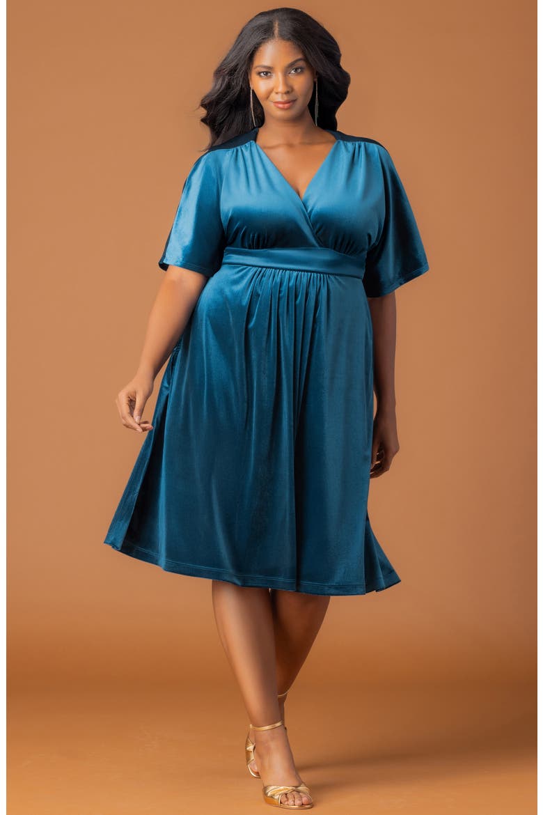 Angelic Velvet Cocktail Dress, Alternate, color, TEAL TOPAZ