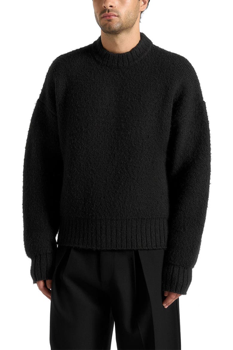 Brushed Wool Knit Jumper, Alternate, color, Black