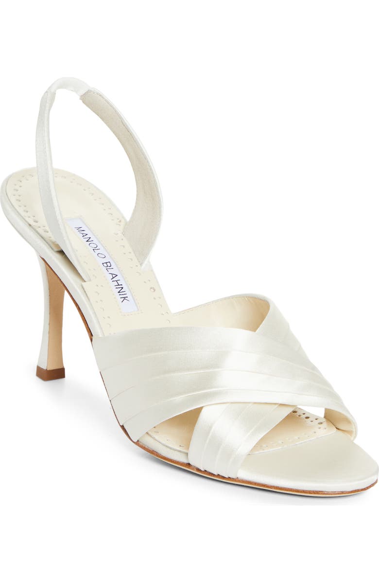 Manolo Blahnik Vierasan Slingback Sandal, Main, color, Light Cream