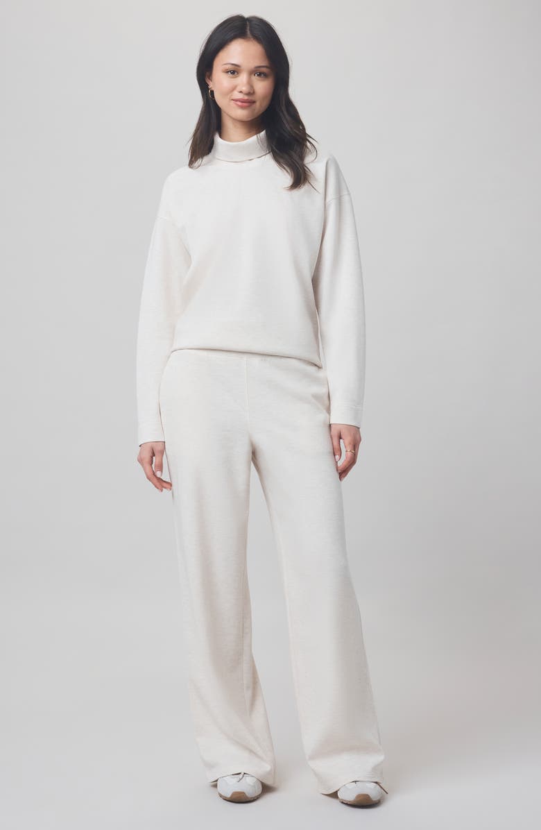 Splendid x @cellajaneblog Interlock Turtleneck Sweatshirt, Alternate, color, Snow Heather