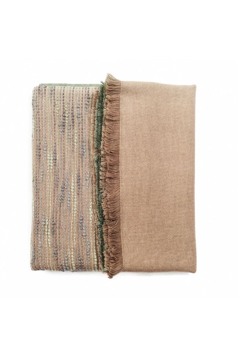 Merino Wool Bedspread with Hand Embroidery, Alternate, color, Salvia Green