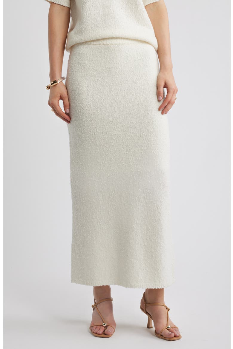 Bouclé Sweater Skirt, Main, color, IVORY TOFU
