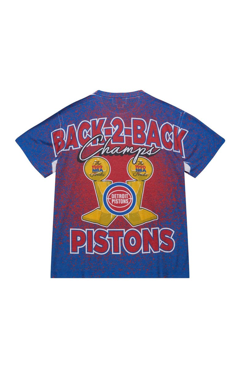 Mitchell & Ness Men's Mitchell & Ness Red Detroit Pistons Hardwood Classics 1989-90 Back-to-Back NBA Champions Champ City T-Shirt, Alternate, color,