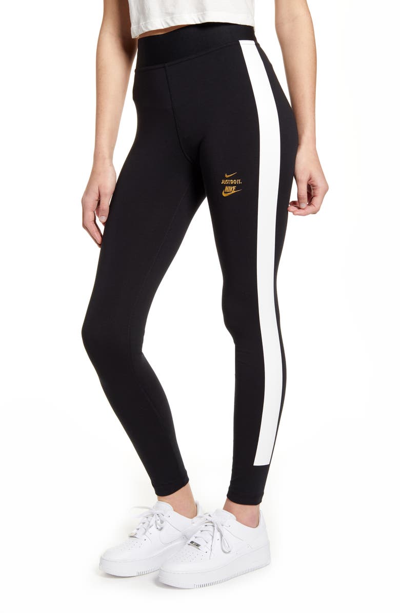 Nike Sportswear Legasee Glam Dunk Cotton Blend Leggings, Main, color,