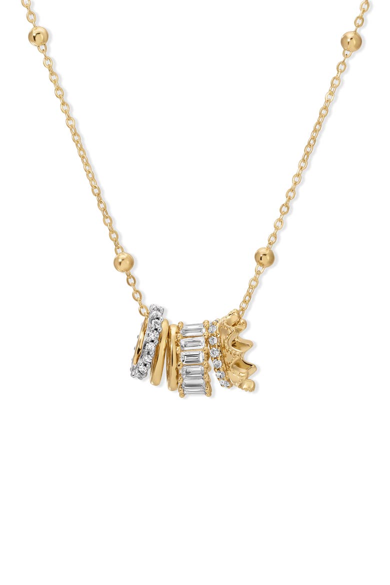 Royal Rager Diamond & Mini Bead Pendant Necklace, Alternate, color, GOLD/ SILVER