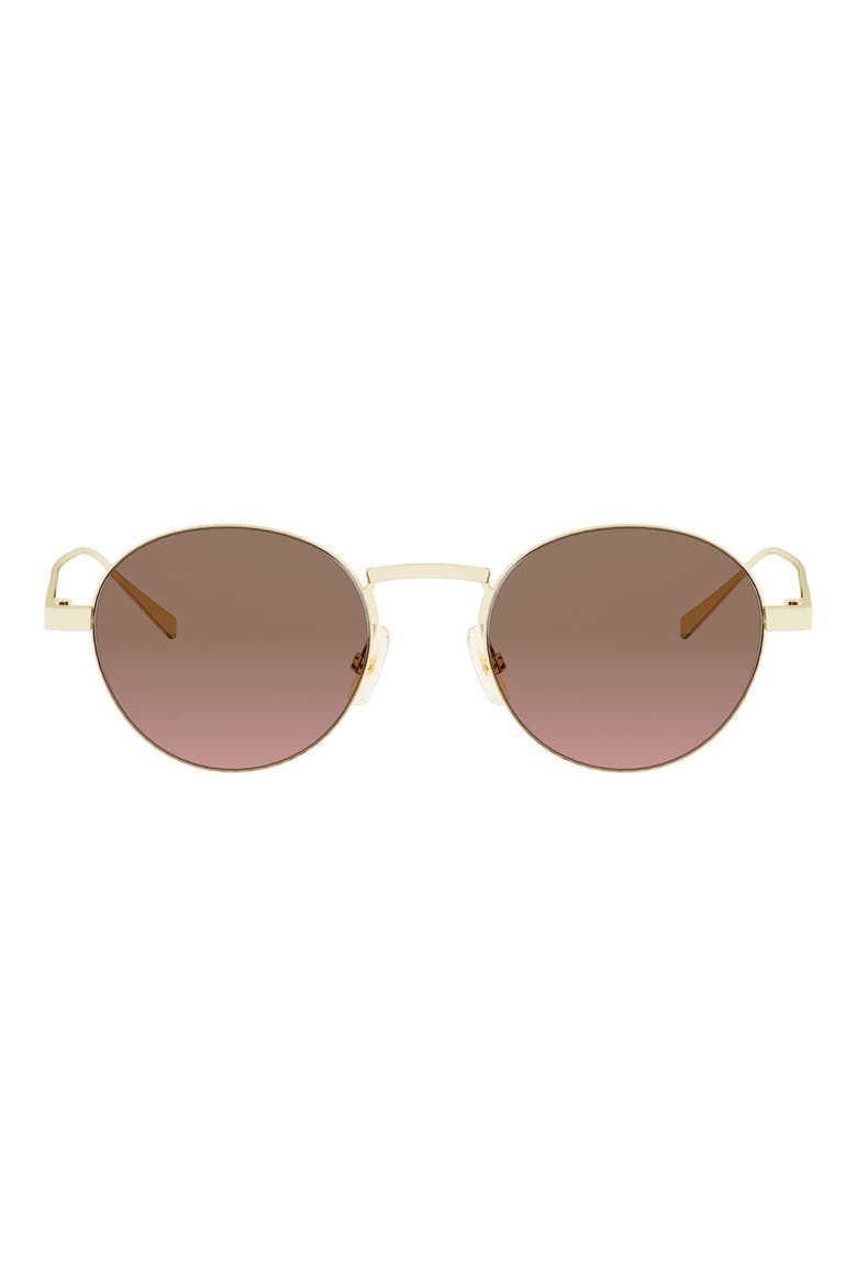 49mm Small Round Sunglasses, Main, color, GOLD / GRADIENT BROWN