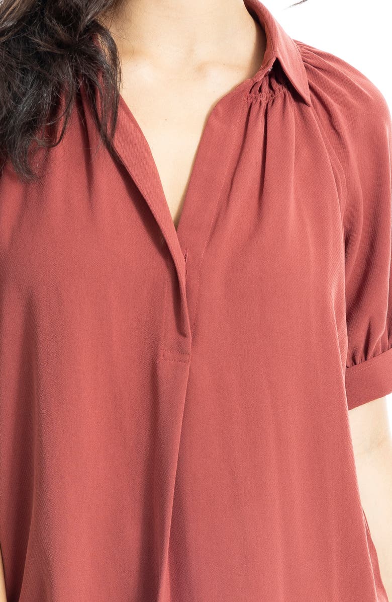 MAX STUDIO Textured Puff Sleeve Blouse, Alternate, color, Marsala