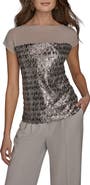 Donna Karan New York Mesh Sequin Top