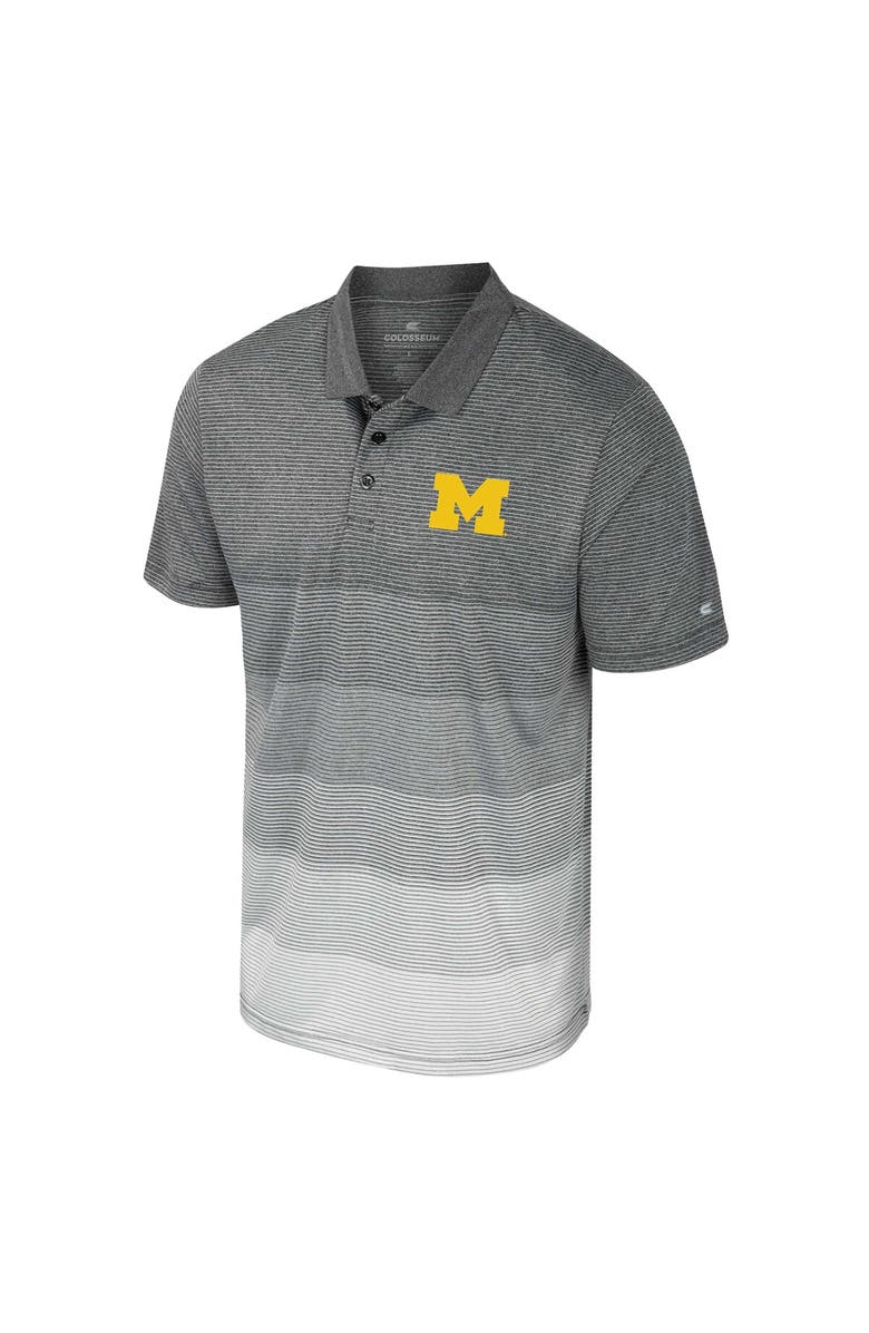 COLOSSEUM Men's Colosseum Gray Michigan Wolverines Striped Mesh Polo, Alternate, color, Gray