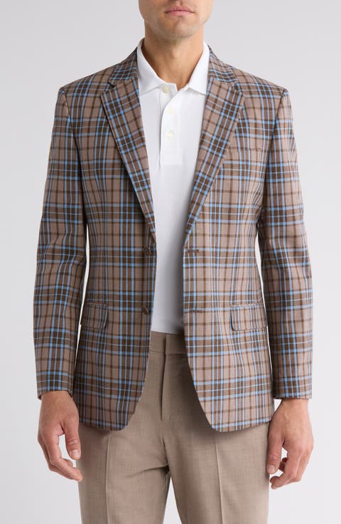Plaid Cotton & Linen Sport Coat
