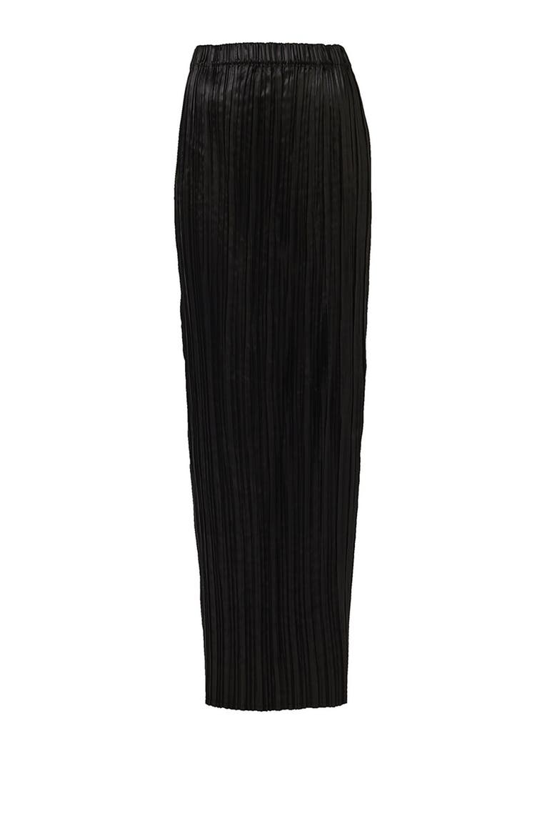 Fitted Plisse Skirt, Main, color, Black
