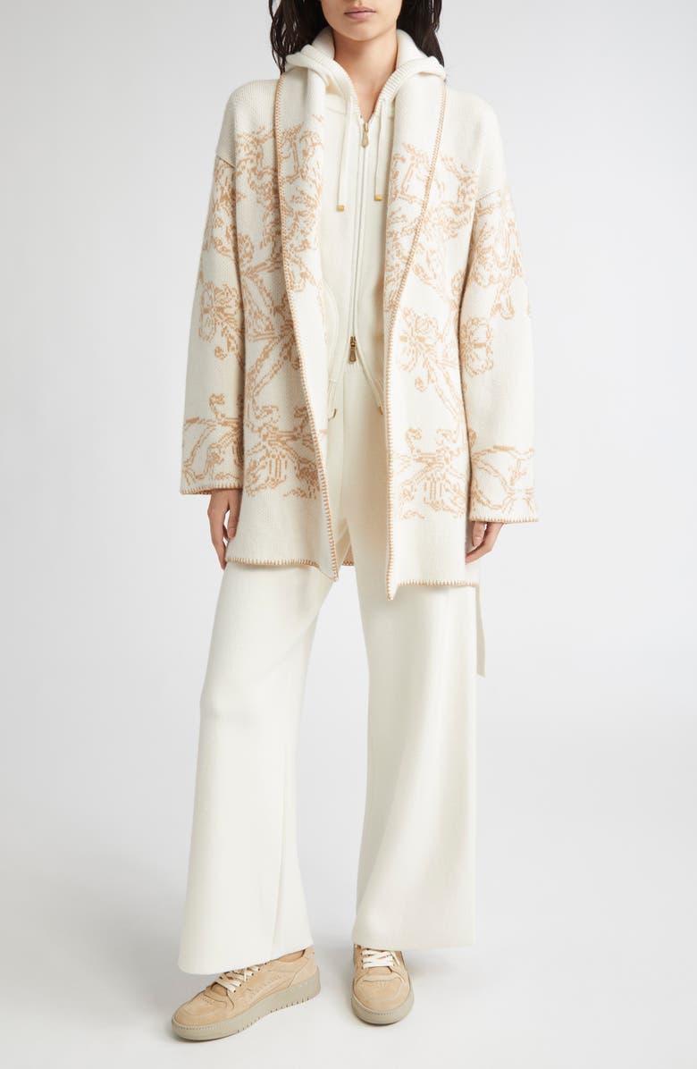 Eleventy Cashmere Blend Wide Leg Pants, Alternate, color, 150 Cream