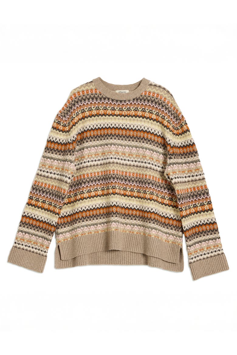 Fair Isle Long Sleeve Crew Neck Sweater, Alternate, color, Neutral