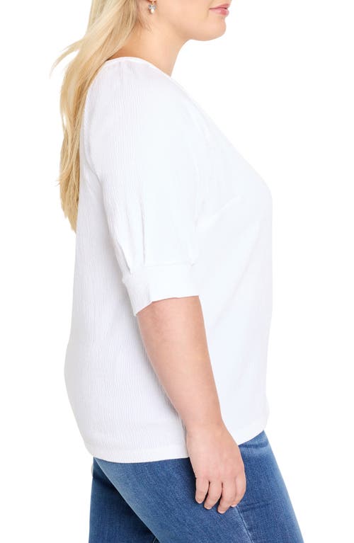 Nic + Zoe Nic+zoe Elbow Sleeve Split Neck Top In White