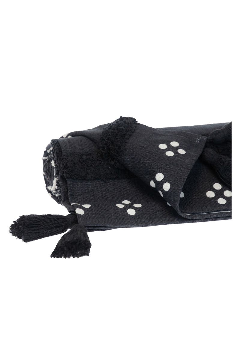 Niko Fringe Throw Blanket, Alternate, color, BLACK