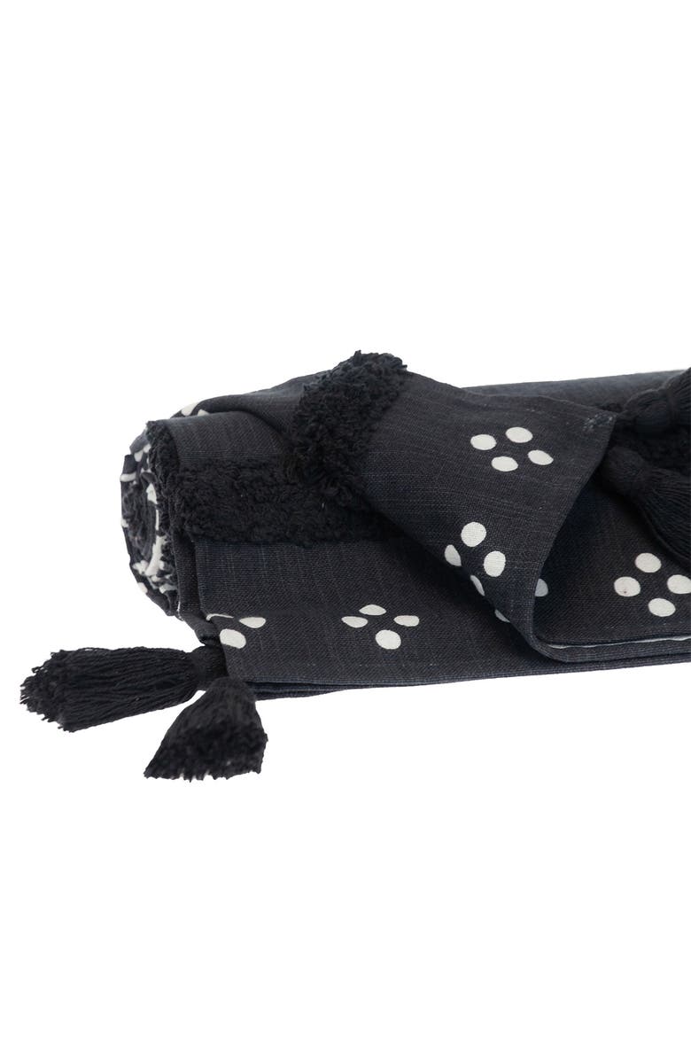 PARKLAND COLLECTION Niko Fringe Throw Blanket, Alternate, color, Black