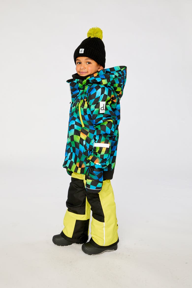 Play Checkerboard Jacket & Reinforced Pants Two Piece Snowsuit, Alternate, color, Green, Yellow & Blue Check