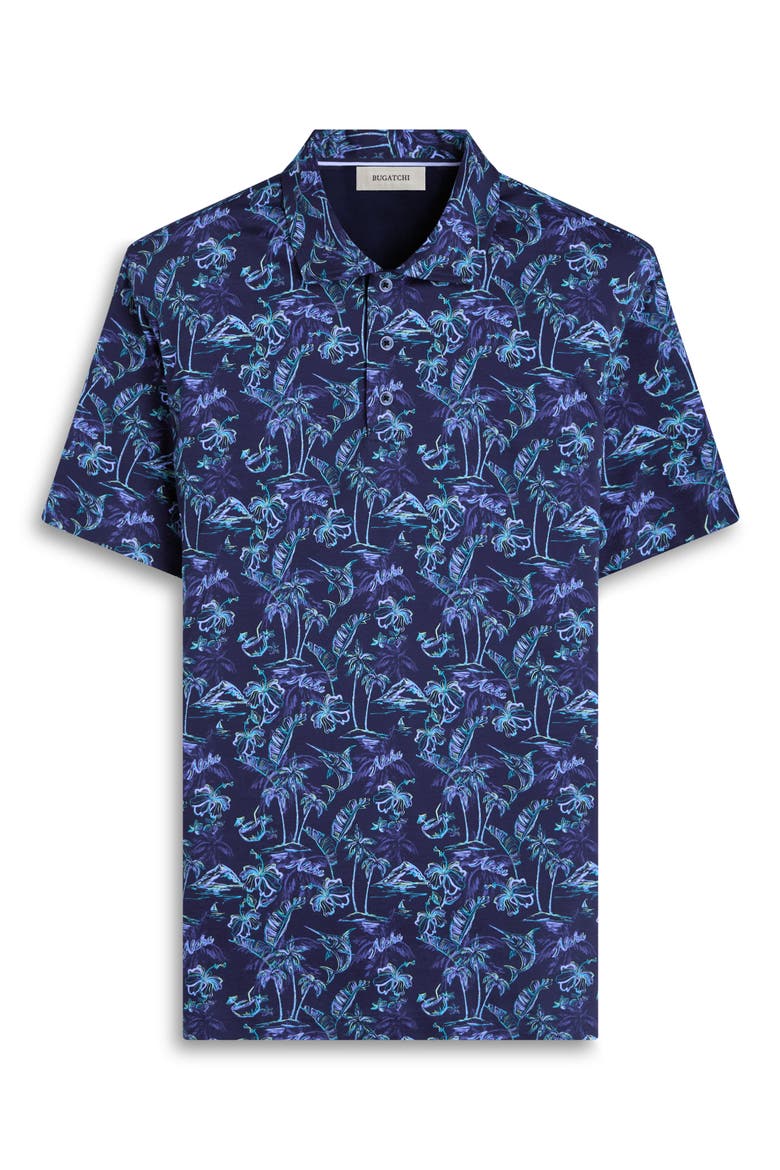 Hendrix Digital Island Print Pima Cotton Polo, Alternate, color, NAVY