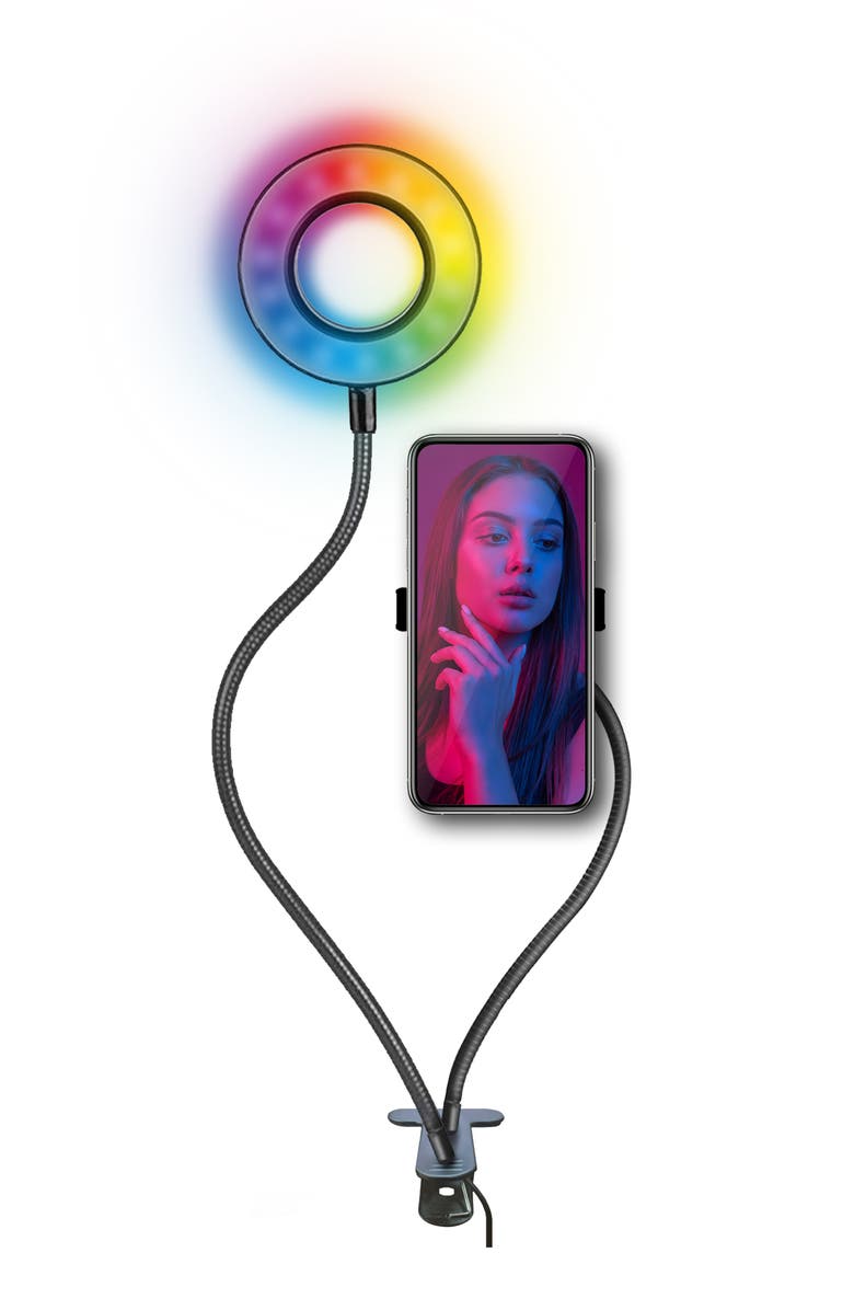 BYTECH RGB Clip-On Selfie Ring Light, Main, color, 