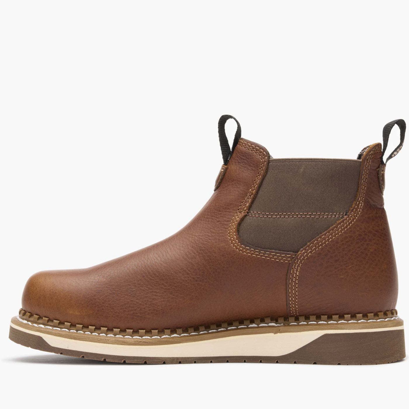 Georgia Boot Amp Lt Wedge Waterproof Chelsea Work Boot, Alternate, color, Brown