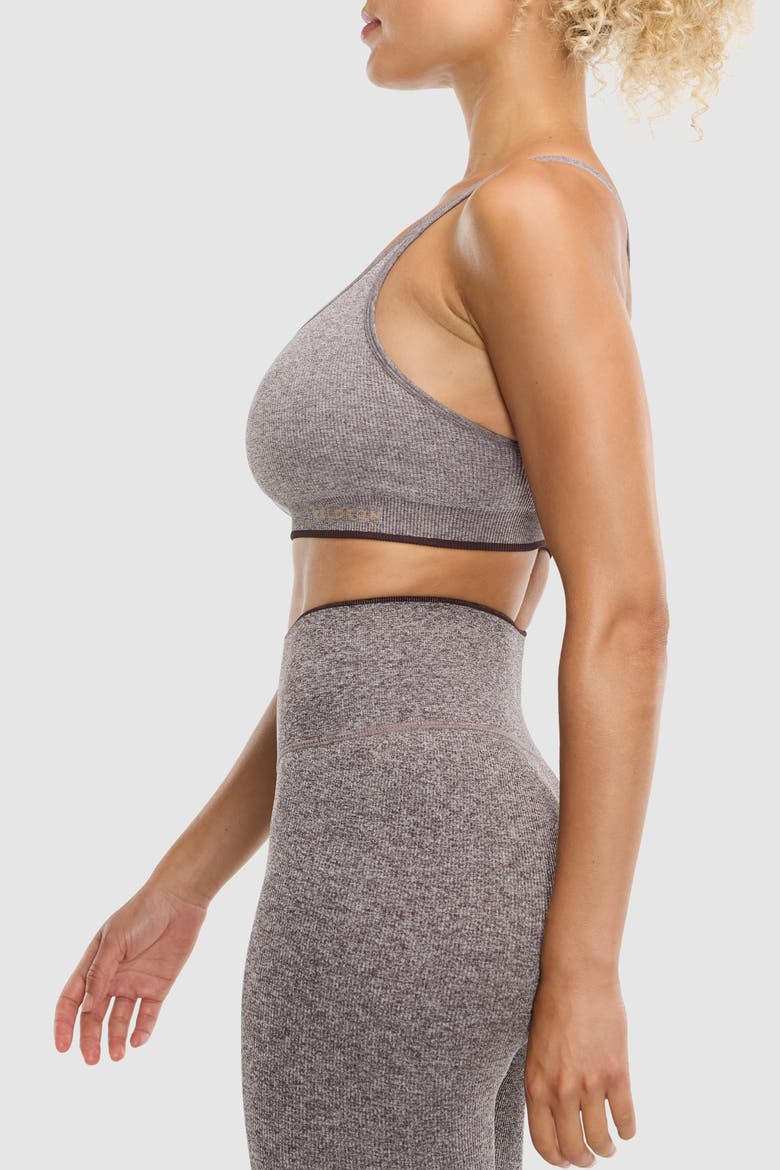 Seamless Melange Cami Bra, Alternate, color, Cocoa