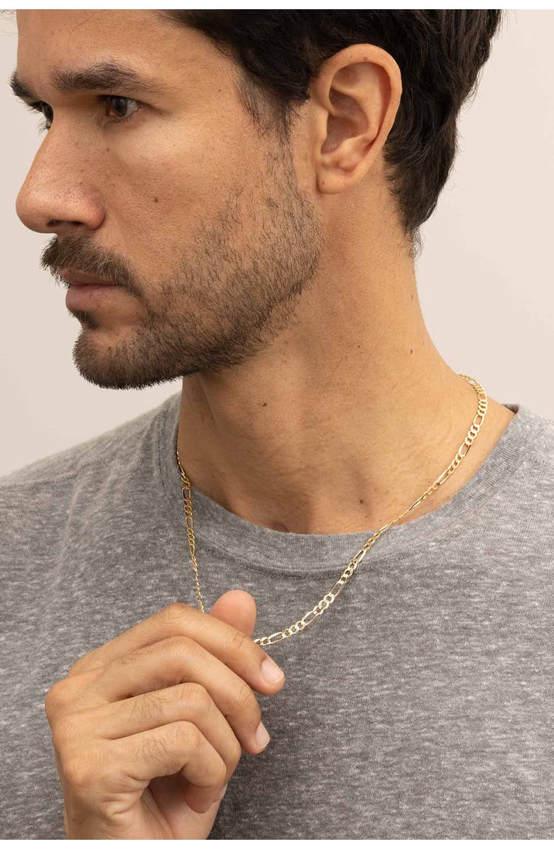 Oradina Men's Florentine Figaro Bold Chain in 14K Gold, Alternate, color, 14K Yellow Gold
