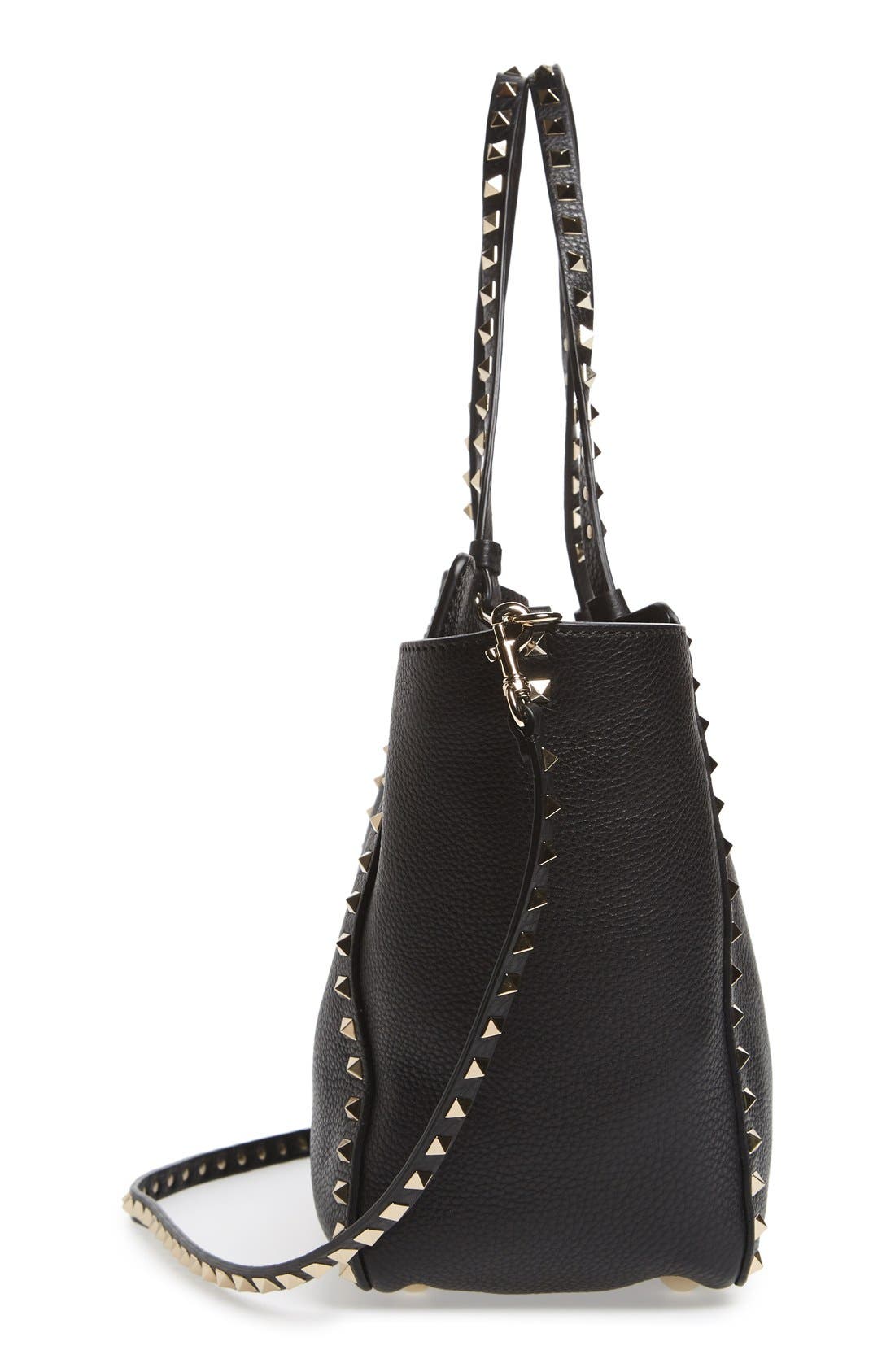 Valentino Garavani Rockstud Grained Calfskin Leather Tote, Alternate, color, 