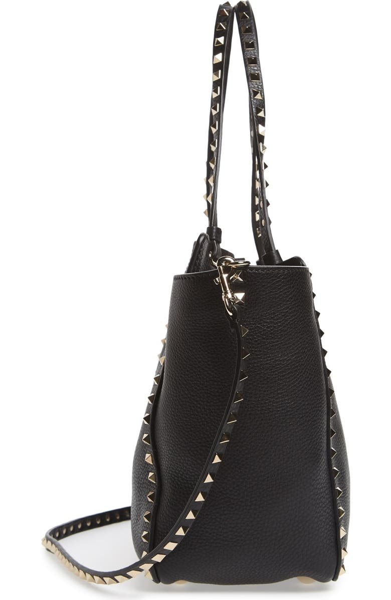 Valentino Garavani Rockstud Grained Calfskin Leather Tote, Alternate, color,