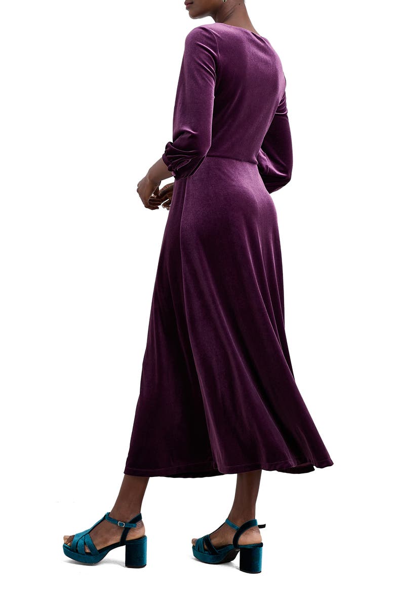 Oak Cottage Velvet Midi Dress, Alternate, color, AMETHYST