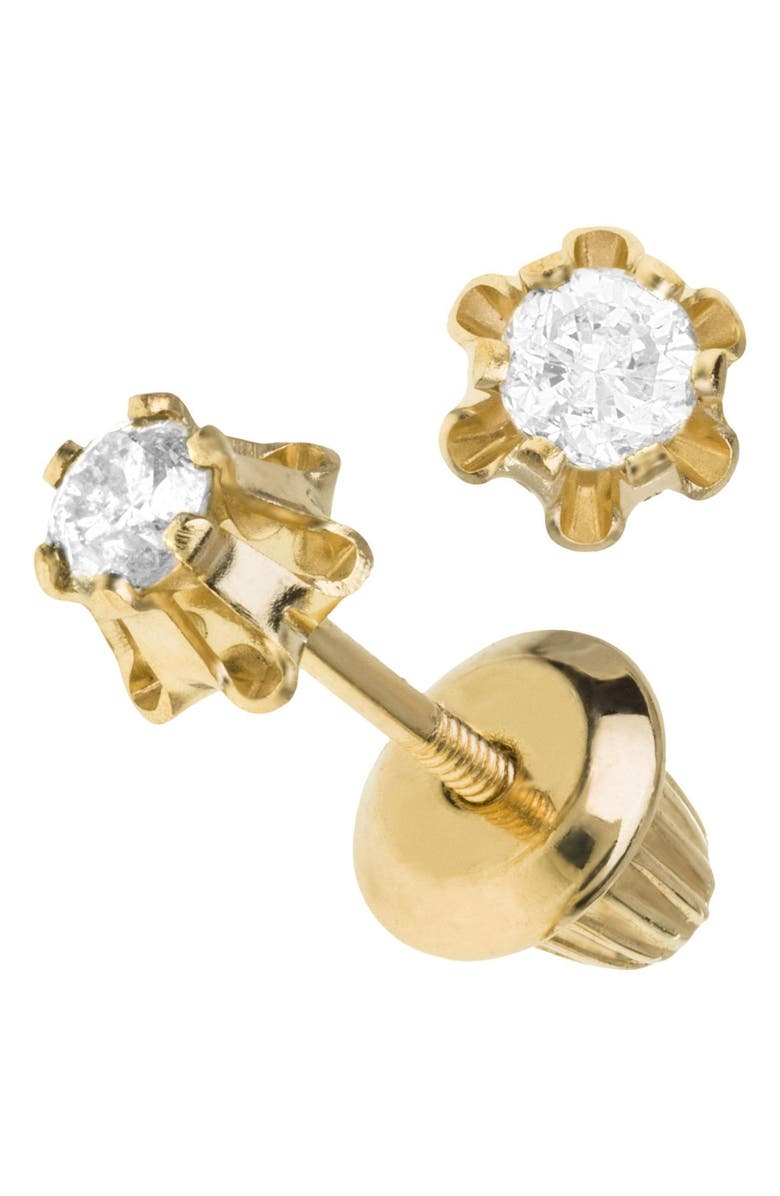 Mignonette 14k Gold & Diamond Earrings, Alternate, color, Gold