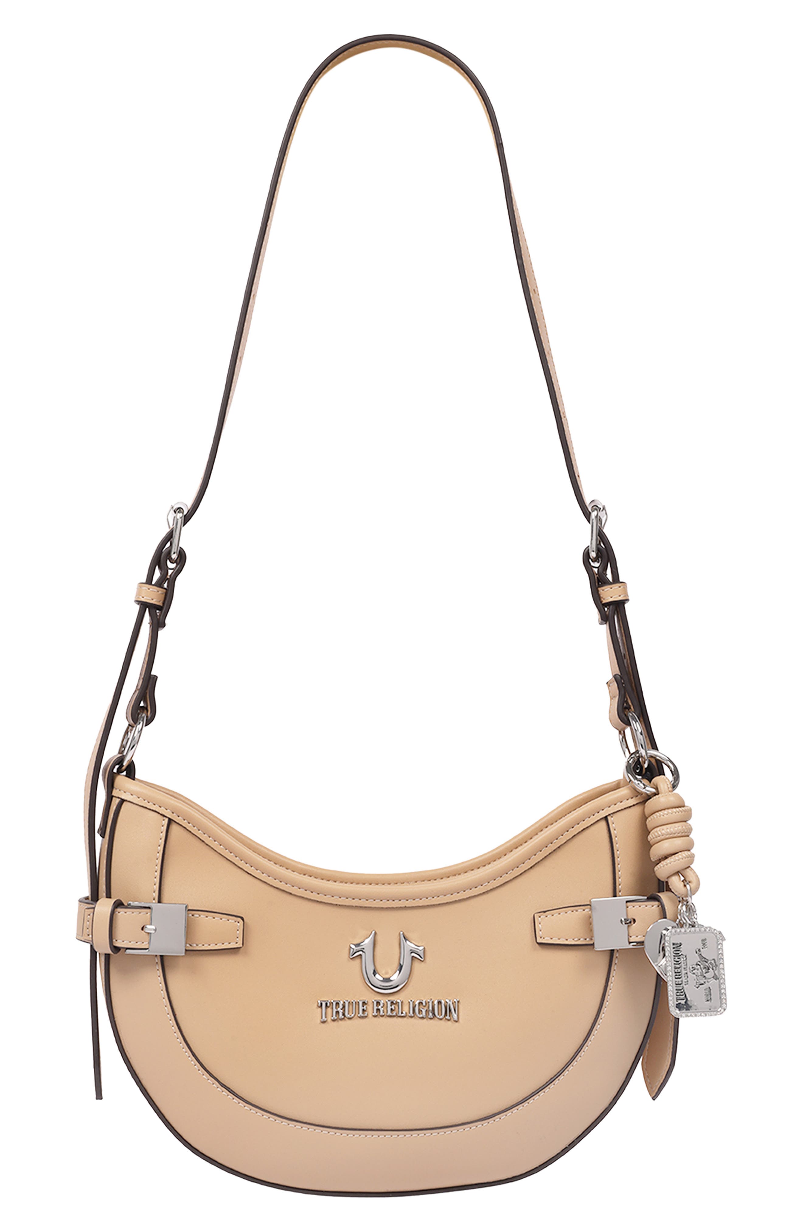 Blake Belted Faux Leather Hobo, Alternate, color, TAN