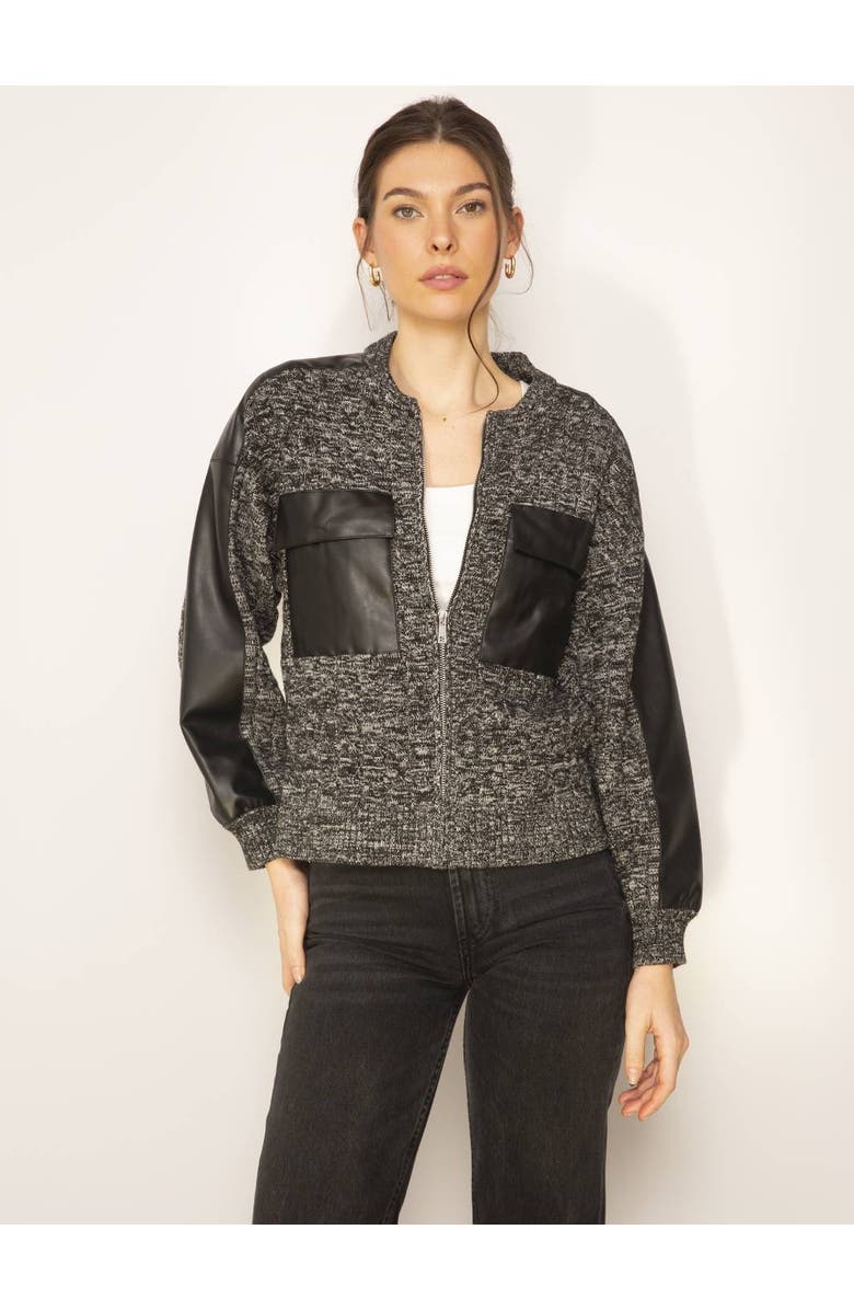 Central Park West Cillian Vegan Sweater Bomber, Main, color, 