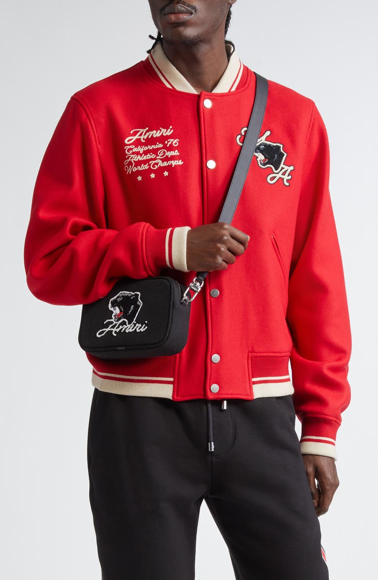 AMIRI Panther Canvas Camera Bag, Alternate, color,